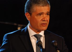 El alcalde de Mogán Francisco González durante la presentación