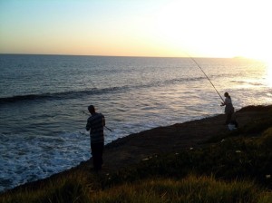 Pescadores en el litoral de San Bartolomé de Tirajana