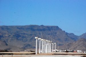 Molinos de energía eólica, en el Sureste de Gran Canaria