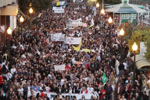 Manifestación en Lanzarote contra las prospecciones petrolíferas de Repsol