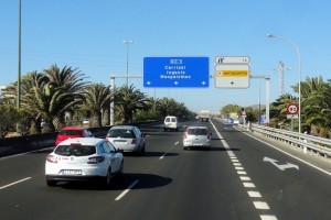 Autovía GC-1, a la altura del aeropuerto de Gran Canaria