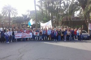 Huelga de los trabajadores del hotel Oasis Maspalomas, enero 2015