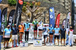 Podio mas-fem categoría juvenil Campeonato de Canarias de Acuatlón