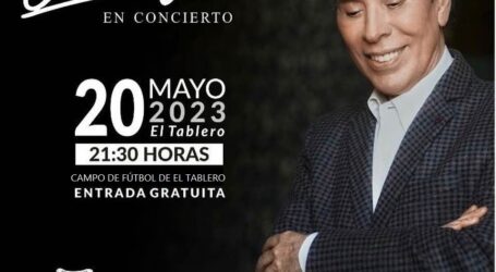 El concierto de José Vélez se celebrará finalmente el sábado 20 de mayo, en el campo de fútbol de El Tablero