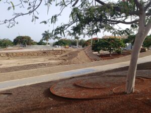 Parque del tablero en obras