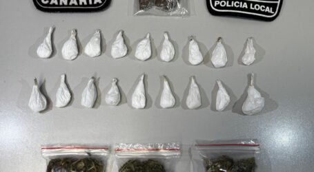 La Policía Local de Mogán detiene a un hombre con marihuana, hachís y cocaína en un coche de alquiler en Puerto Rico